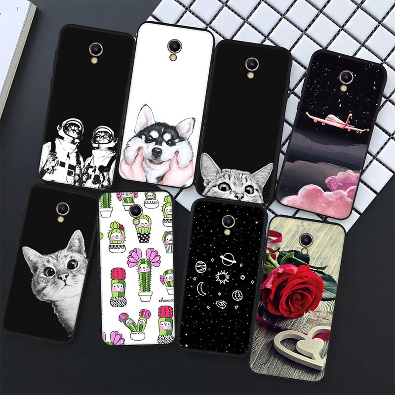 Cat Plants Animals Pattern Soft  Silicone Case For Meizu M5S M5C M6 Silicon TPU Bumper Back Cover Case For Meizu M5 Note M6 Note - Amzon World