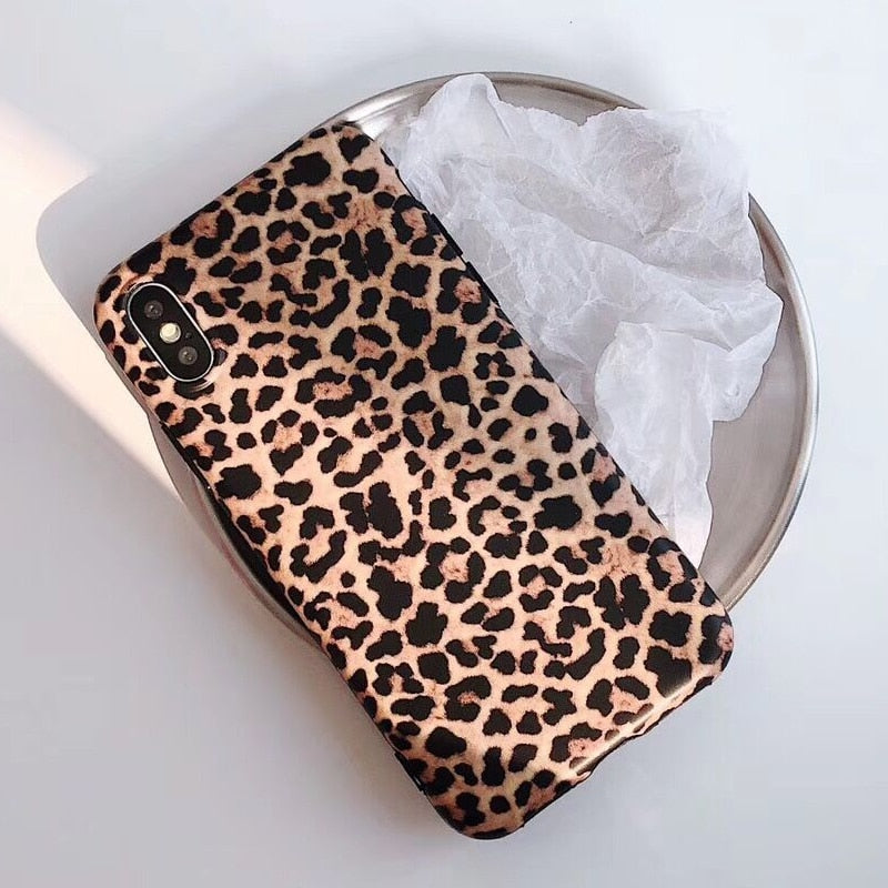 Crispyfis Sexy Leopard Prain TPU Silicone Case Cover Skin For iPhone 6 6s 7 8 Plus Matte Soft Fashion Cases For X XR XS MAX - Amzon World