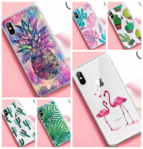 Cute Phone Case For iPhone 7 8 Plus 6 6S X XS Max XR 5 5s SE Soft Silicone Cover For iPhone 6 S PLUS 7 8 Cactus Flamingo Cases - Amzon World