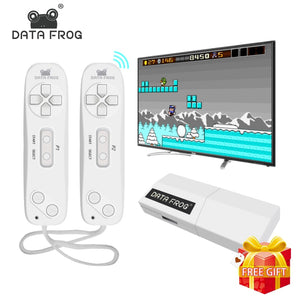 Data Frog USB Wireless Handheld TV Video Game Console Build In 620  Classic 8 Bit Game mini Console Dual Gamepad AV Output - Amzon World