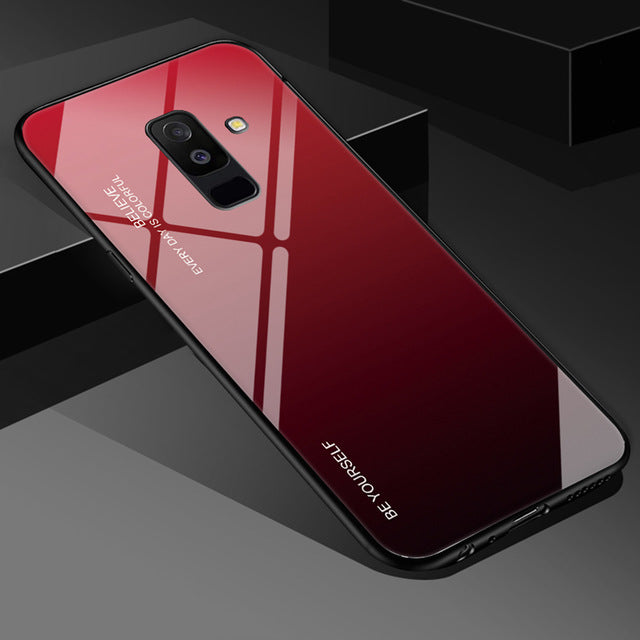 EKDME Tempered Glass Case For Samsung Galaxy S8 S9 S10 Plus S10e A50 A30 70 A7 J6 A8 2018 Note 8 9 M30 M20 Aurora Colorful Cover - Amzon World