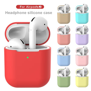 Earphone Case For Apple AirPods 2 Silicone Cover Wireless Bluetooth Headphone Air Pods Pouch Protective For AirPod Silm Case - Amzon World