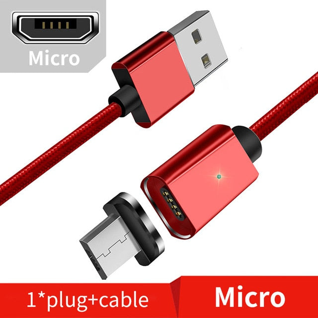 Magnetic Micro USB Cable For iPhone Samsung Type-c Charging Charge Magnet Charger Adapter USB Type C Mobile Phone Cables - Amzon World