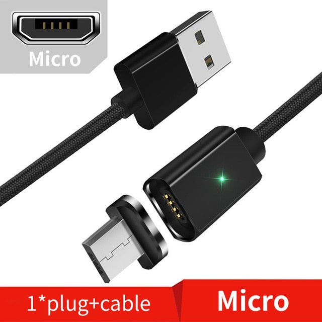Magnetic Micro USB Cable For iPhone Samsung Type-c Charging Charge Magnet Charger Adapter USB Type C Mobile Phone Cables - Amzon World