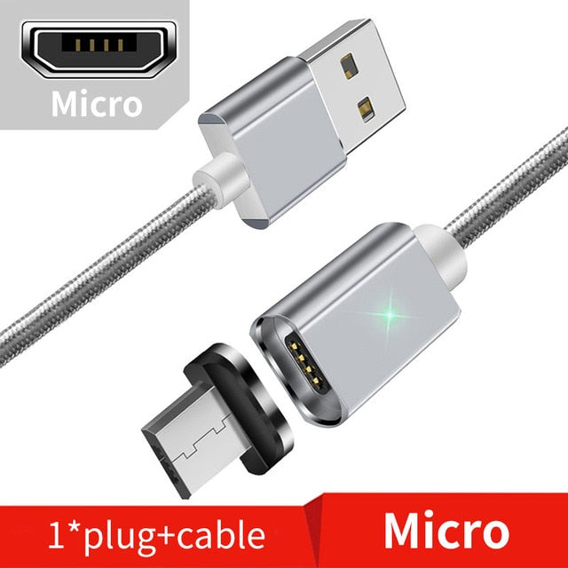 Magnetic Micro USB Cable For iPhone Samsung Type-c Charging Charge Magnet Charger Adapter USB Type C Mobile Phone Cables - Amzon World