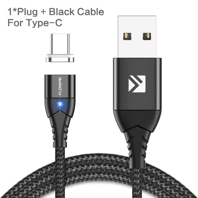 Magnetic Cable Micro USB Type C For iPhone Lighting Cable 1M 3A Fast Charging Wire - Amzon World