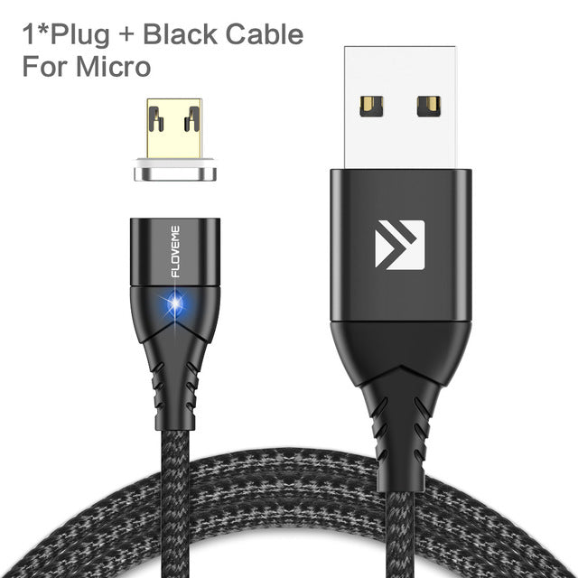 Magnetic Cable Micro USB Type C For iPhone Lighting Cable 1M 3A Fast Charging Wire - Amzon World