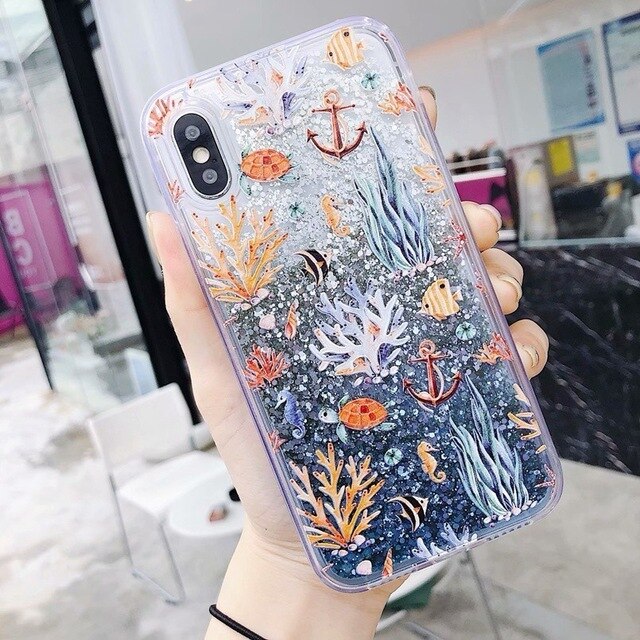 Fashion Whale Case for Redmi 5 Plus Liquid Quicksand Soft Silicone Cover Cat Fish Phone Case for Xiaomi MI 5X 6X A1 A2 MIX 2S 8 - Amzon World
