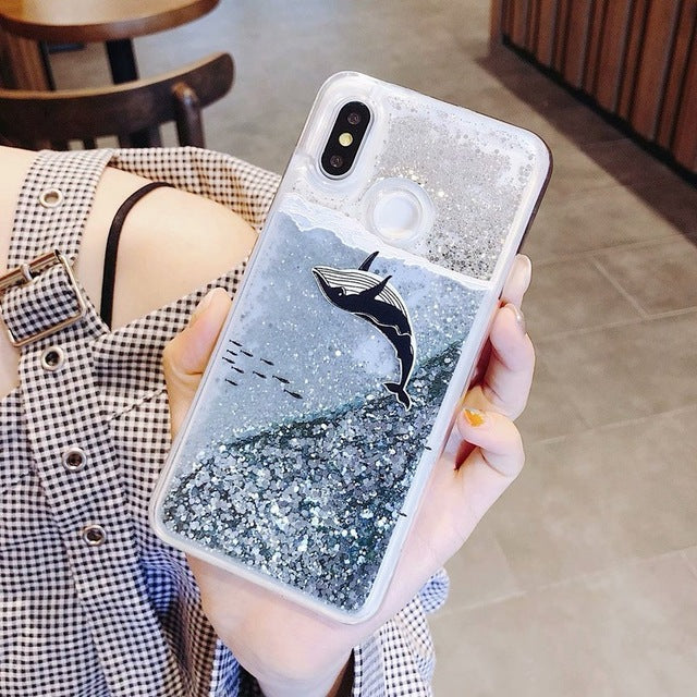 Fashion Whale Case for Redmi 5 Plus Liquid Quicksand Soft Silicone Cover Cat Fish Phone Case for Xiaomi MI 5X 6X A1 A2 MIX 2S 8 - Amzon World