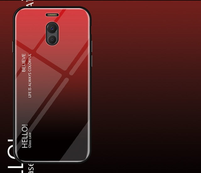 Fo Meizu M6 Note Case Luxury Hard Tempered Glass Fashion Gradient Protective Back Cover case For Meizu Note 6 full cover shell - Amzon World