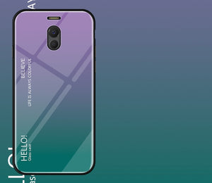 Fo Meizu M6 Note Case Luxury Hard Tempered Glass Fashion Gradient Protective Back Cover case For Meizu Note 6 full cover shell - Amzon World