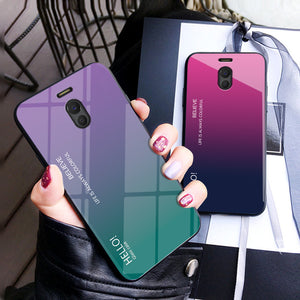 Fo Meizu M6 Note Case Luxury Hard Tempered Glass Fashion Gradient Protective Back Cover case For Meizu Note 6 full cover shell - Amzon World