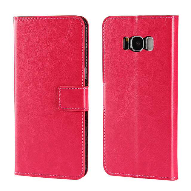 A3 A5 A7 J3 J5 J7 Case Leather Flip Wallet Cover for Samsung Galaxy S8 Plus S6 S7 Edge S5 S4 S3 - Amzon World