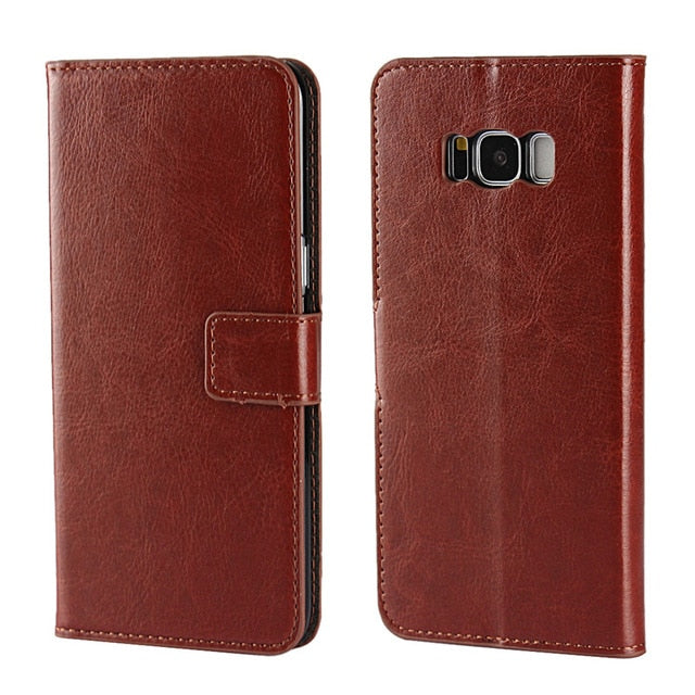 A3 A5 A7 J3 J5 J7 Case Leather Flip Wallet Cover for Samsung Galaxy S8 Plus S6 S7 Edge S5 S4 S3 - Amzon World