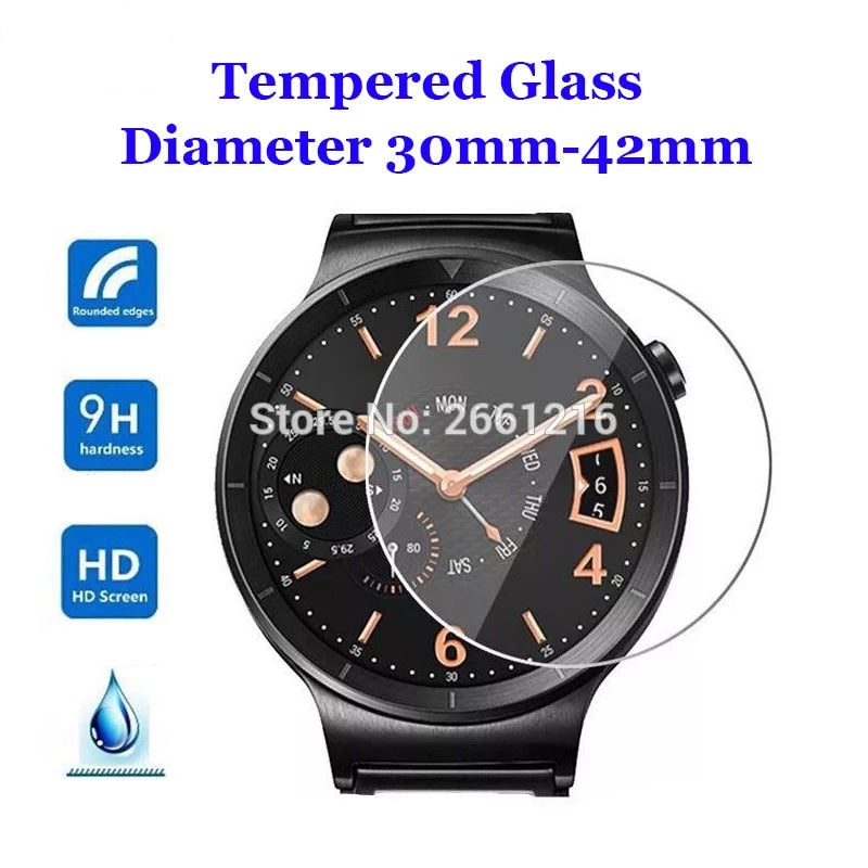 For Diameter 30mm - 42mm Smart Watch Tempered Glass 9H 2.5D Premium Screen Protector Film 23 31 32 33 34 35 36 37 38 39 40 41 mm - Amzon World