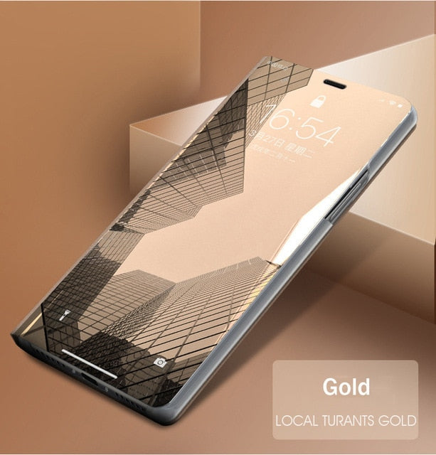 For Huawei Honor 10 Lite Case Huawei P Smart 2019 Light Flip Book Leather Cover on for Honor10 Lite Smart Mirror Phone cases - Amzon World