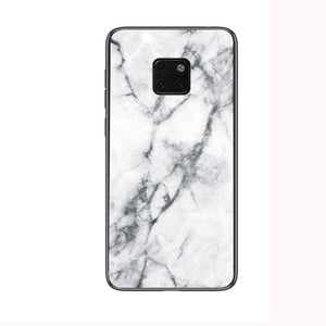 For Huawei Mate 20 Pro Case Luxury Marble Grain Hard Tempered Glass Protective Back Cover Case for huawei mate 20 20pro mate20 - Amzon World