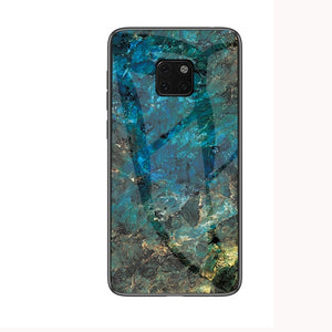For Huawei Mate 20 Pro Case Luxury Marble Grain Hard Tempered Glass Protective Back Cover Case for huawei mate 20 20pro mate20 - Amzon World