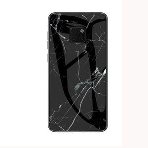 For Huawei Mate 20 Pro Case Luxury Marble Grain Hard Tempered Glass Protective Back Cover Case for huawei mate 20 20pro mate20 - Amzon World