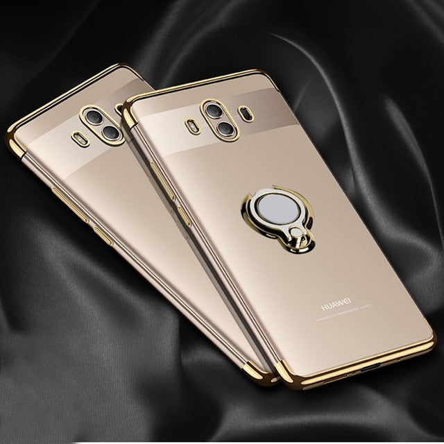 For Huawei P20 lite P20 Pro P10 Lite Case Metal Ring Holder Magnetic Silicone Case For Huawei Mate 9 10 Honor9 p30lite p30 case - Amzon World