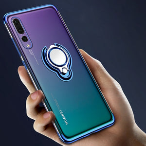 For Huawei P20 lite P20 Pro P10 Lite Case Metal Ring Holder Magnetic Silicone Case For Huawei Mate 9 10 Honor9 p30lite p30 case - Amzon World