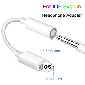 For IOS Syetem Headphone Adaptador For iPhone 7 8 X AUX Audio Adapter for Lightning To 3.5mm Adapters Headphone Jack Cable - Amzon World