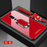 For Meizu 16Th Case Hard Tempered Glass With Stand Ring Magnet Protective Back Cover Case for meizu 16 16th Plus 16 th shell - Amzon World