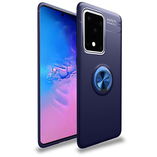 For Samsung Galaxy S20 Plus Case Metal Finger Ring Holder Soft Silicone TPU Cover For Samsung Galaxy S20 Ultra Coques - Amzon World