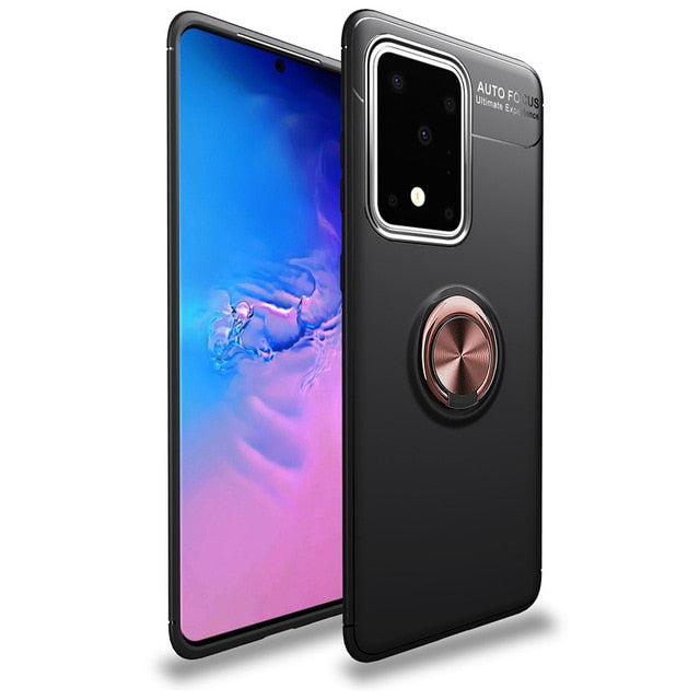 For Samsung Galaxy S20 Plus Case Metal Finger Ring Holder Soft Silicone TPU Cover For Samsung Galaxy S20 Ultra Coques - Amzon World