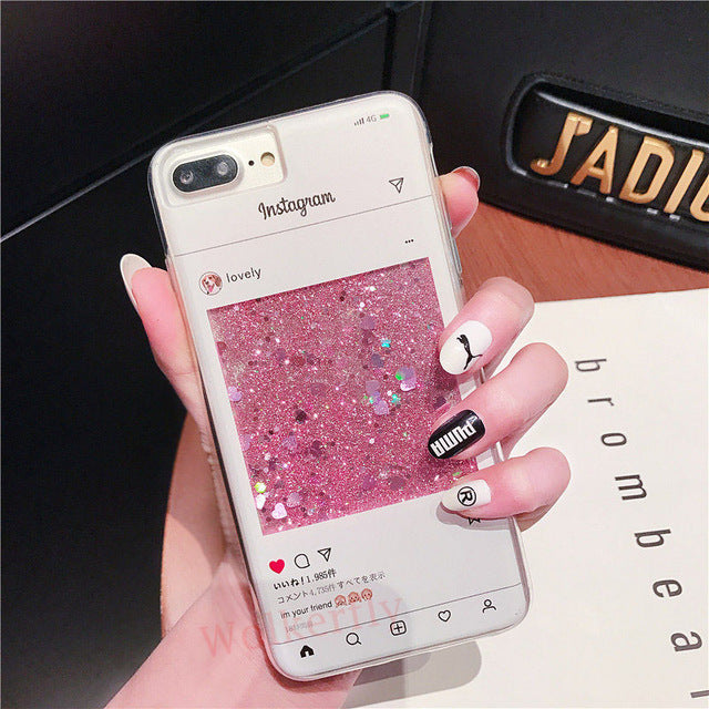For Xiaomi Mi 8 Lite Case Quicksand Cover On Redmi Note 7 5 6 Pro 4X 5 Plus Mi A1 A2 5X Max 3 Pocophone F1 Liquid Glitter Case - Amzon World