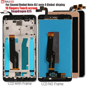 For Xiaomi Redmi Note 4X/4 Global LCD Display Touch Screen Replacement for Redmi Note 4 Snapdragon 625 Octa Core Display 5.5'' - Amzon World