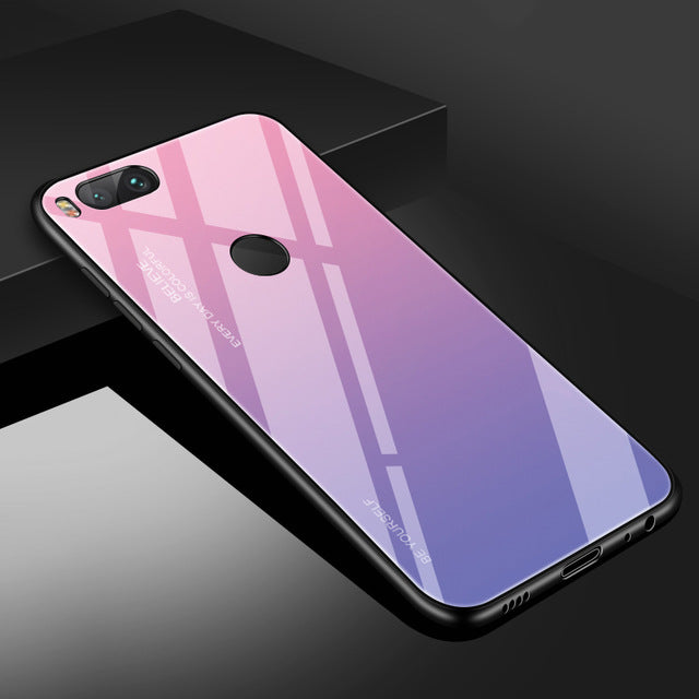 For Xiaomi Redmi Note 5 6 7 Pro 6A Case Gradient Tempered Glass Cover For Xiaomi Mi 8 A2 Lite A1 9 Mi8 Mi6 Mi9 Pocophone F1 Case - Amzon World