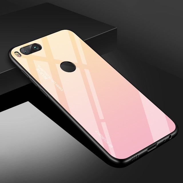 For Xiaomi Redmi Note 5 6 7 Pro 6A Case Gradient Tempered Glass Cover For Xiaomi Mi 8 A2 Lite A1 9 Mi8 Mi6 Mi9 Pocophone F1 Case - Amzon World