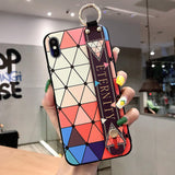 For iPhone 11 Case Fashion Flower Phone Holder Case for iPhone 8 Plus 6 6s 7 X XR XS 11 pro max Soft TPU Wrist Strap Cover Etui - Amzon World