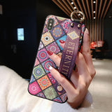 For iPhone 11 Case Fashion Flower Phone Holder Case for iPhone 8 Plus 6 6s 7 X XR XS 11 pro max Soft TPU Wrist Strap Cover Etui - Amzon World