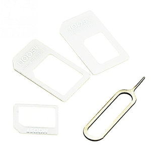 For iPhone 4/4S for NANO SIM Card Transformation For iPhone 5/5S/5C 4 In 1 for NANO SIM Adapter With Card Pin Black & White - Amzon World