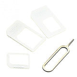 For iPhone 4/4S for NANO SIM Card Transformation For iPhone 5/5S/5C 4 In 1 for NANO SIM Adapter With Card Pin Black & White - Amzon World