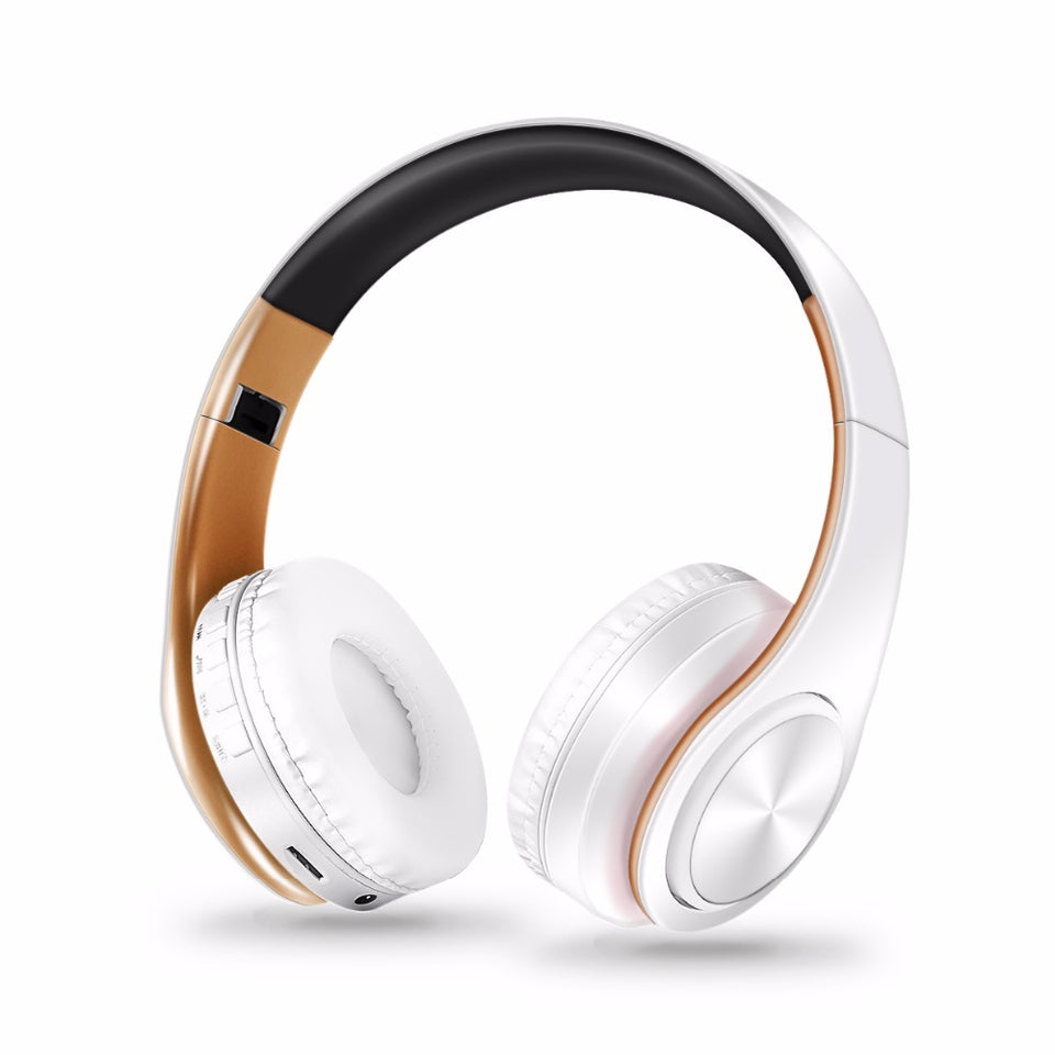 Free shipping new Gold colors Bluetooth Headphones Wireless Stereo Headsets earbuds with Mic /TF Card - Amzon World