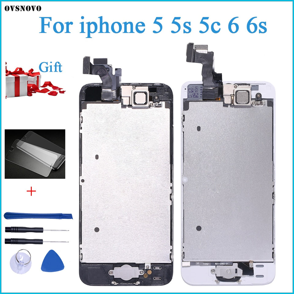 Full Assembly LCD Display for iPhone 5s 6s se 6 Touch Screen Digitizer Replacement with Home Button Front Camera Complete LCD - Amzon World
