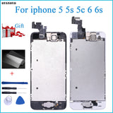 Full Assembly LCD Display for iPhone 5s 6s se 6 Touch Screen Digitizer Replacement with Home Button Front Camera Complete LCD - Amzon World