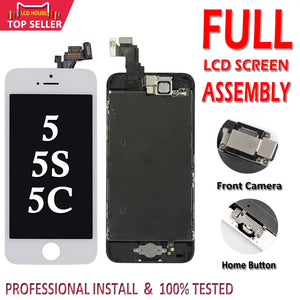 Full Set LCD Display for iPhone 5 5C 5S 5G LCD Screen Touch Digitizer Full Assembly LCD Replacement Pantalla+Home Button+Camera - Amzon World