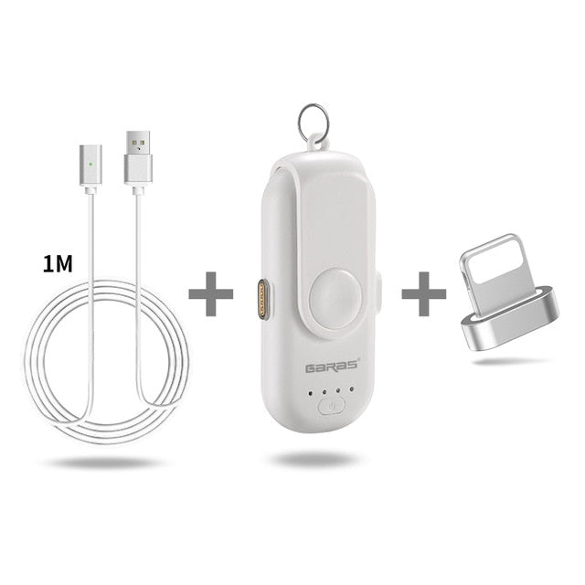 GARAS Magnetic Power Bank For iPhone/Micro USB/Type C 1000mAh Mini Magnet Charger Power Bank 18650 For iPhone/iPad/Xiaomi/LG - Amzon World