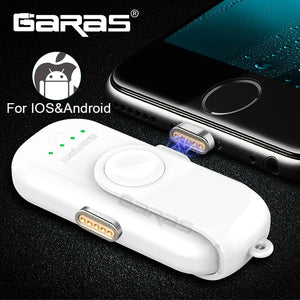 GARAS Magnetic Power Bank For iPhone/Micro USB/Type C 1000mAh Mini Magnet Charger Power Bank 18650 For iPhone/iPad/Xiaomi/LG - Amzon World