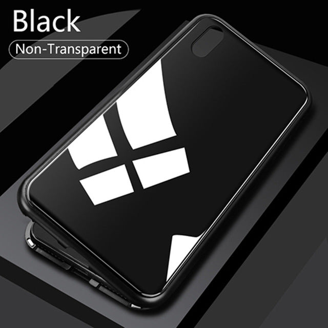 GETIHU Metal Magnetic Case for iPhone XR XS MAX X 8 Plus 7 +Tempered Glass Back Magnet Cases Cover for iPhone 7 6 6S Plus Case - Amzon World