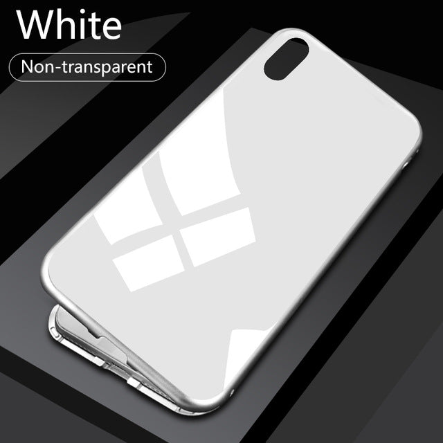 GETIHU Metal Magnetic Case for iPhone XR XS MAX X 8 Plus 7 +Tempered Glass Back Magnet Cases Cover for iPhone 7 6 6S Plus Case - Amzon World