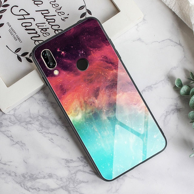 GFAITH Tempered Glass Case For Samsung Galaxy A50 Feather Print Cover For Samsung Galaxy A30 A20 A10 A40 S9 A70 Phone Cases S10 - Amzon World
