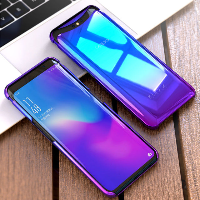 GKK Plating Case Oppo Find X Case Gradient Plating Transparent Magnetic Anti-shock Hard PC Thin Back Cover for Oppo Find X Coque - Amzon World