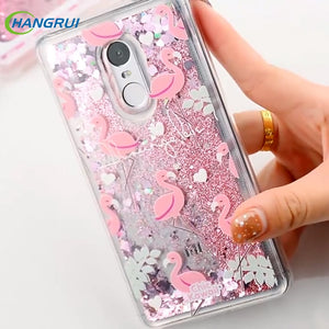 Glitter Silicone Phone Case For Xiaomi Redmi 7 4X 5 Plus 6A 6 Pro Liquid Quicksand Cover on Redmi Note 5 6 7 Pro 4X Cases Coque - Amzon World