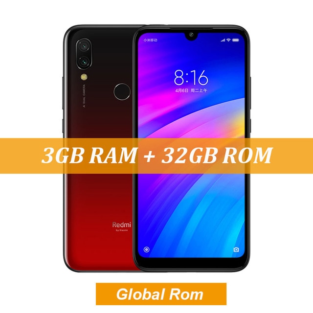 Global Rom Xiaomi Redmi 7 3GB RAM 32GB ROM Snapdragon 632 Octa Core 12MP Dual Camera 6.26" HD Mobile Phone 4000mAh Large Battery - Amzon World