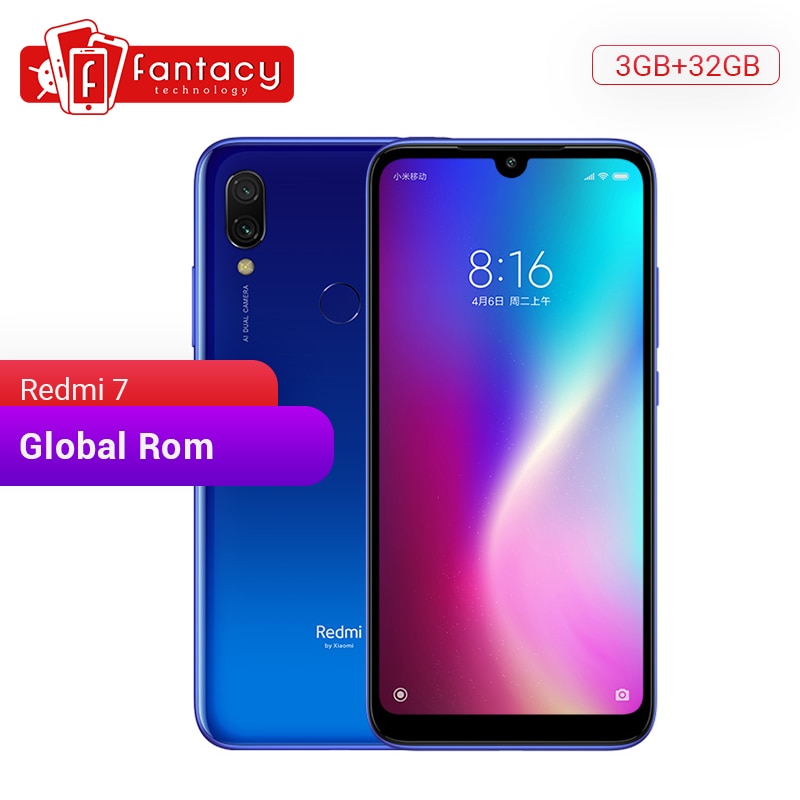 Global Rom Xiaomi Redmi 7 3GB RAM 32GB ROM Snapdragon 632 Octa Core 12MP Dual Camera 6.26" HD Mobile Phone 4000mAh Large Battery - Amzon World